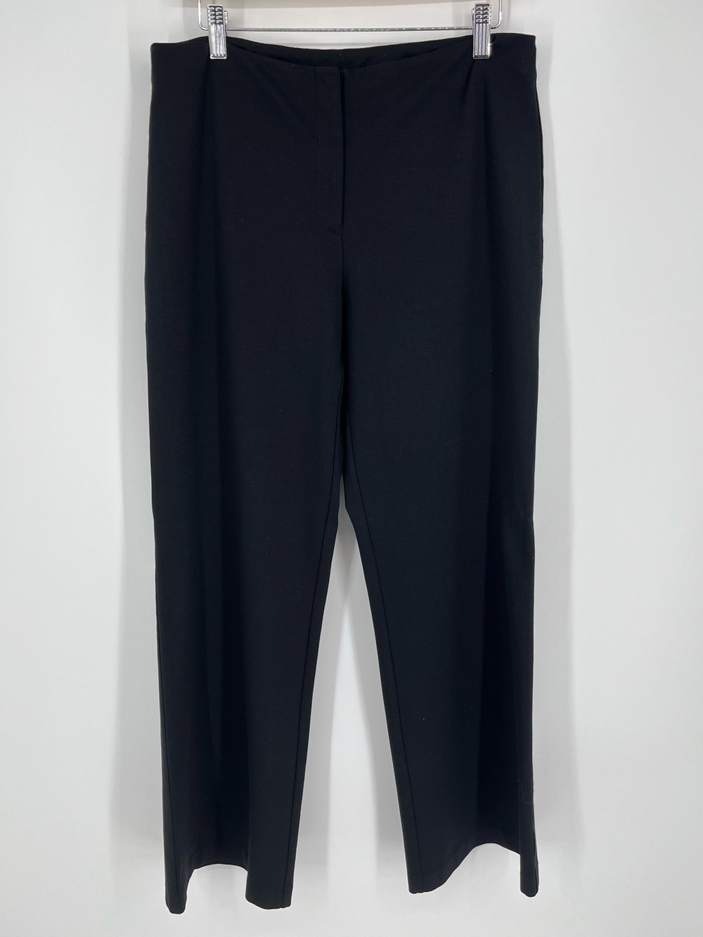 Eileen Fisher Black Flat Front Wide Leg Pants Women’s Size Medium in EUC!